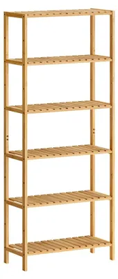 Produktbild von Bambusregal 6 Ebenen braun – langlebig – 26 x 60 x 160,9 cm
