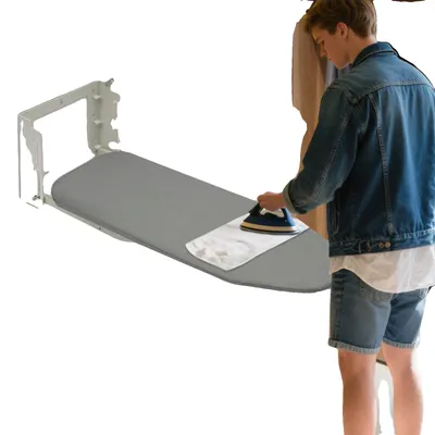 Obrázek produktu pro Žehlicí prkno, úsporný design, výškově nastavitelné, tmavě šedá barva