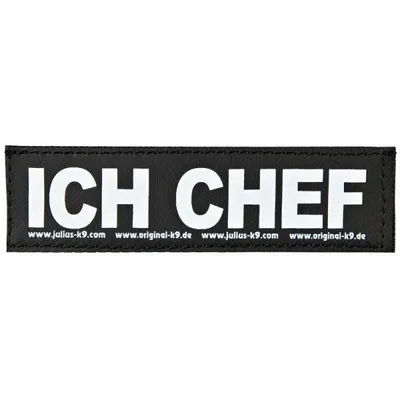 Produktbild von Julius-K9 ICH CHEF, PET-Kabelstrang mit Klettaufsatz, Hund, Schwarz, Weiß, Polyester, IDC®Longwalk Y-Geschirr Alle Größen IDC® Powergeschirr® Baby 1, Baby 2, Mini-Mini, Mini, 0..., 110 mm
