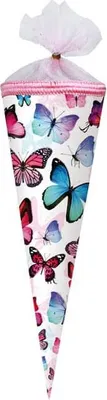 Produktbild von Nestler Schultüte Tüllv. 35 cm rund Schmetterling