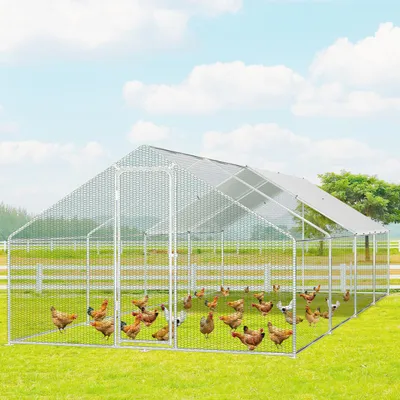 Obrázek produktu pro Izrielar výběh 3x8x2m - kovový kurník s výběhem 24 m², dvířky a zámkem - výběh pro kuřata, malá zvířata a rostliny