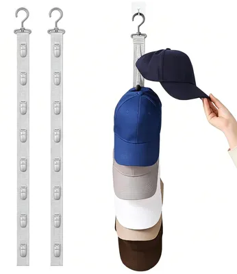 2er-Set Cap-Halter für die Wand, Baseballcap-Aufbewahrung, grau