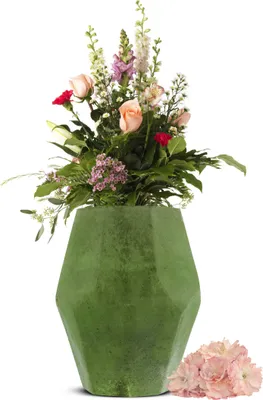 Produktbild von 2 x Blumenvase Tischvase Glasvase Dekovase Vase Tischdeko(Grün)