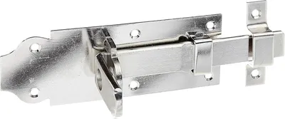 Produktbild von Alberts 841027 Schlossriegel, gerade, mit flachem Griff und befestigter Schlaufe, Edelstahl, Platte 140 x 52 mm, 10er Set