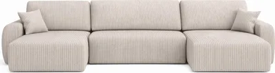 Produktbild von Kaiser Möbel Ecksofa mit Schlaffunktion und Bettkasten U-Form Ariel U XL, Cordstoff Poso, Beige