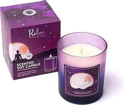 Produktbild von Song Of India Duftende Sojakerze Relax im Glas – 200 g Packung mit 6 Stück