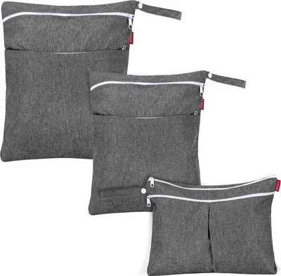 Produktbild von Famanu Wickeltasche mit 3 Taschen - Schwarz/Grau
