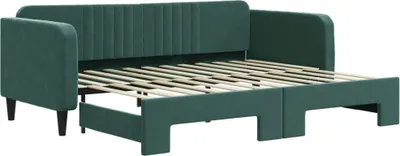 Productafbeelding van vidaXL Dagbed, uitschuifbaar, donkergroen, 90x200 cm, fluweel
