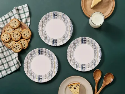 Productafbeelding van Hermia Concept, hoogwaardige set van 6 dessertborden, keramiek, grijs/wit, 19,3 cm