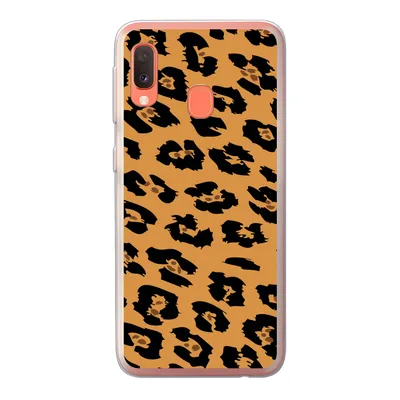 Produktbild von MuchoWow® Handyhülle Schutzhülle Hülle für Samsung Galaxy A20e Pantherdruck - Orange - Schwarz Silikon Softcase Handy Hülle - Abdeckung