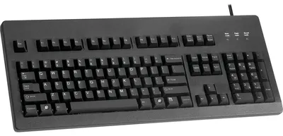 Produktbild von CHERRY G80-3000 Schwarze SWITCH Kabelgebundene Tastatur, Schwarz, USB/PS2 (QWERTZ - DE), Volle Größe (100%), Kabelgebunden, USB, QWERTZ, Schwarz