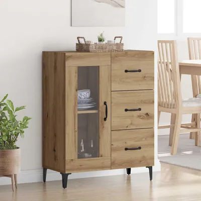 Productafbeelding van vidaXL Dressoir Artisan-Eik, 69,5 x 34 x 90 cm, samengesteld hout en ijzer
