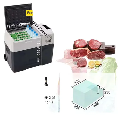 Produktbild von Tragbarer Kühlschrank, Kompressortechnologie, Geeignet für Camping, 42Qt 40L