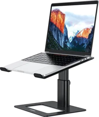 Zdjęcie produktu dla Ergonomiczna podstawka pod laptopa, regulowana, czarna, 10–15,6 cala