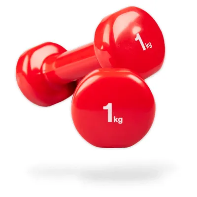 Produktbild von Matchu Sports Vinyl Kurzhantelset 2er Set - 2 x 1 kg - Fitnesshanteln - Hanteln - Kurzhanteln - Gymnastikhanteln - Aerobic Hanteln