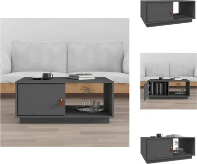 Produktbild von vidaXL Couchtisch Grau 80x50x35,5 cm Massivholz Kiefer -  Couchtische