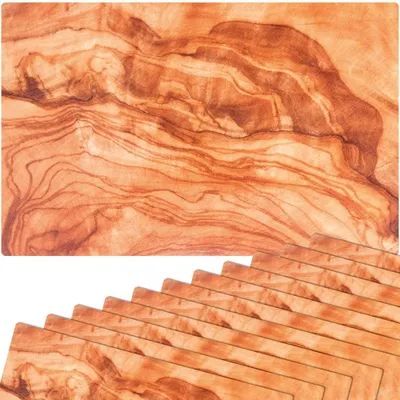 Immagine prodotto di Set di 12 tovagliette lavabili effetto legno oliva mediterranea