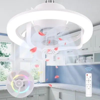 Image de Ventilateur de plafond avec éclairage LED et télécommande