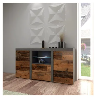 Produktbild von Rumba Kommode Sideboard Wohnwand Wohnzimmer Anbauwand Old Wood + Matera