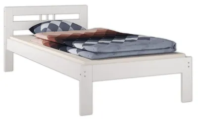 Produktbild von Einzelbett Futonbett 100x200 Kieferbett Massivholz weiß Bettgestell Zubehör wählbar V-60.64-10Wohne Zubehör
