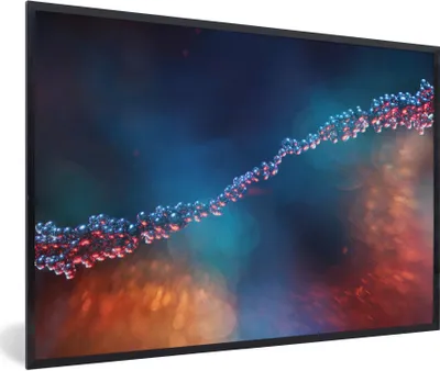 Produktbild von MuchoWow® Gerahmtes Poster Metall-Moleküle 30x20 cm - Poster mit Schwarzem Bilderrahmen Wandposter Rahmen Foto Bilder - Kunstdruck - Bild-Poster