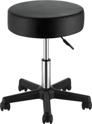 Produktbild von VEVOR Rollhocker mit Rollen, 181 kg Gewichtskapazität, Höhenverstellbar, Hocker mit Ultradickem Sitzkissen, Drehhocker für Salon, Bar, Zuhause, Büro, Medizin, Massage, Schwarz