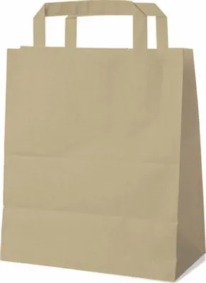 Produktbild von 50x GASTRO Papiertragetaschen 22 x 18 x  8 cm mit EAN-Code braun