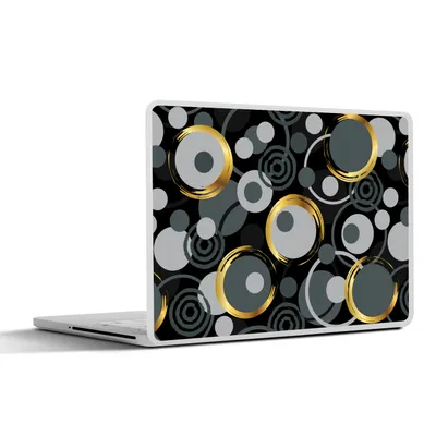 Produktbild von MuchoWow® Laptop Aufkleber Sticker Cover Gold - Kreis - Muster 32.5x23.5 cm - Sticker für Laptop - Selbstklebend
