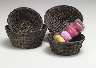 Produktbild von Aufbewahrungs Körbe Rund 4er Set Braun, Ordnungshelfer Rund Aufbewahrung Ordnungshelfer Geschenkeboxen Regalaufbewahrung Aufbewahrungskorb Regalkorb