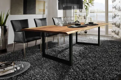 Produktbild von SIT Esstisch Baumkante massiv Akazie natur 240 x 100 schwarz