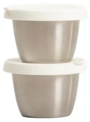 Zdjęcie produktu dla HOMLA Zestaw pojemników MOLLIS metalowych z silikonową pokrywką, 70 ml, 2 szt.