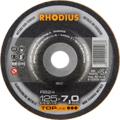 Image de Rhodius Disque abrasif RS 24 125x7,0x22,23mm Aluminium Topline - 200357