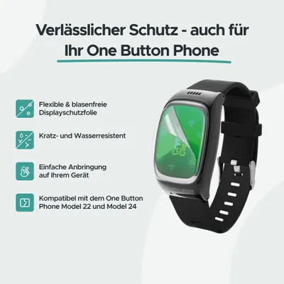Produktbild von One Button Phone Displayschutzfolie für Model 2022 & Model 2024 - Blasenfreie Schutzfolie, 1x durchsichtiger Display-Schutz für Ihre Armbanduhr