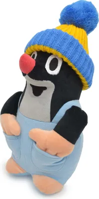 Produktbild von Kuscheltier Der kleine Maulwurf mit Hose und blauer Mütze 28 cm Schwarz/Blau, 45916G