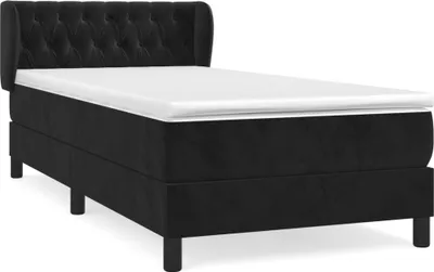 Produktbild von vidaXL Boxspringbett mit Matratze Schwarz 100x200 cm Samt