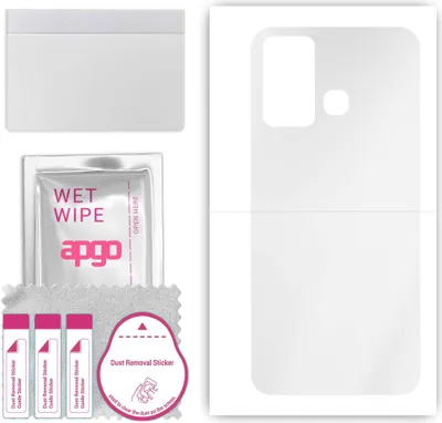 Produktbild von apgo Rückseite Schutzfolie, klar, kompatibel mit Infinix Hot 12 Play, Hinten Hydrogel-Displayschutzfolie mit Positionierhilfe, kratzfest, einfache Montage