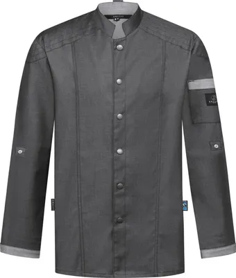 Produktbild von Greiff GASTRO-MODA Cuisine Herren Kochjacke Bikerstyle Anthrazit S