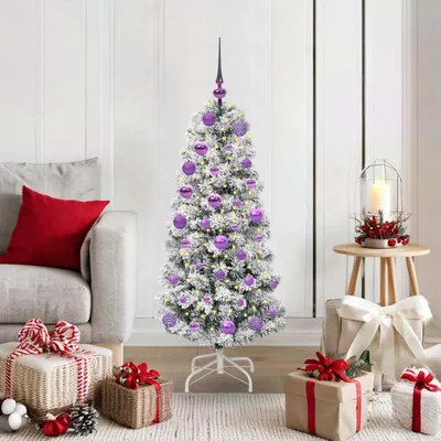 Productafbeelding van Maison Exclusive - Kunstkerstboom, inklapbaar, groen en wit, 120 cm