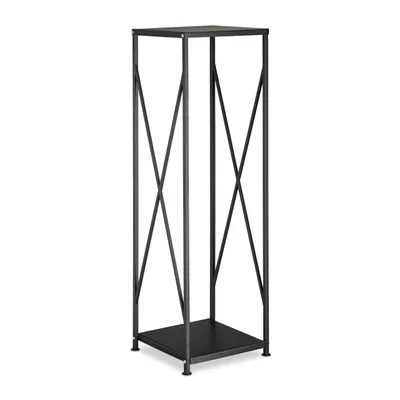 Immagine prodotto di Set da 2 pezzi per legna da ardere, scaffale per legna da ardere, cesto per legna da ardere nero, in acciaio verniciato a polvere, nero