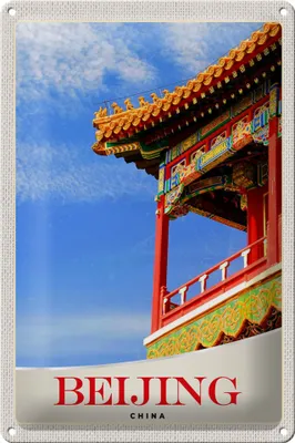 Produktbild von Blechschild Reise 20x30cm Beijing China Haus bunt traditionell
