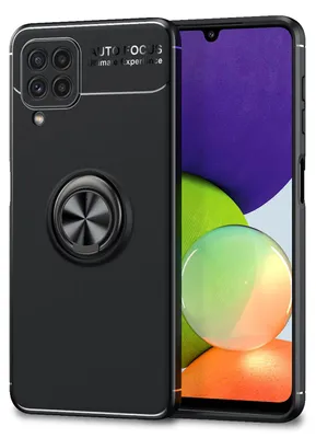 Obrázek produktu pro NALIA matné černé pouzdro s kroužkem pro Samsung Galaxy A22, 360° kroužek s funkcí stojánku, černé