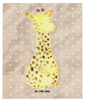 Produktbild von Mr. & Mrs. Panda Kuschelige Decke Giraffe Zufrieden - Sandig - Geschenk, Bettüberwurf, Warme, Bettdecke, Kuscheldecke, Tagesdecke, Afrika, Abenteuer, Glück
