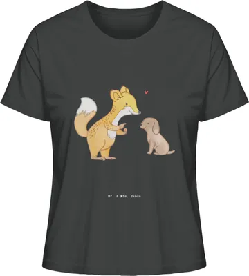 Produktbild von Mr. & Mrs. Panda Oberteil Damen Fuchs Hundetraining Größe L - Anthrazit - Geschenk, shirt, Kurzarmshirt, Hundeerziehung, Hundeprüfung, Hundeschule, Welpenschule, Basic