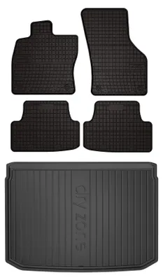 Produktbild von Gummimatten + Kofferraumwanne für Audi A3 8V 2013-2020 (Schrägheck, mit Reserverad, 5-Türer) – Schwarz, passgenau – Wielganizator SolidPRO