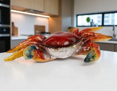 Produktbild von formano Deko Krabbe 2er Set 13 cm maritime Dekoration aus Kunststein handbemalt