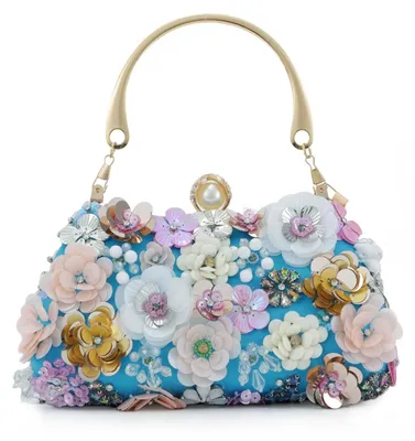 Produktbild von Omgoods – 3D-Blumen-Clutch-Handtasche für Damen, ideal für Partys