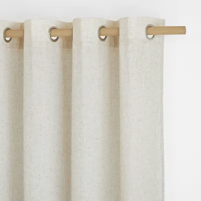 Leinenvorhang 2er-Set 140x145 cm hellbeige mit Ösen