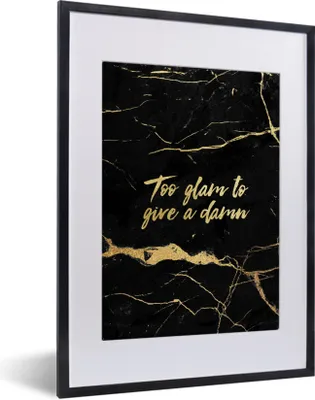 Produktbild von MuchoWow® Gerahmtes Poster Zitate - Gold - Schwarz - Marmor 30x40 cm - Poster mit Schwarzem Bilderrahmen Wandposter Rahmen Foto Bilder - Wandposter Schlafzimmer