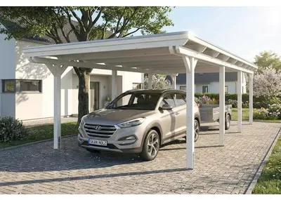 Produktbild von Einzelcarport SKAN HOLZ Emsland inkl. Pfostenanker 402 x 846 cm weiß