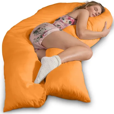 Produktbild von Traumreiter Seitenschläferkissen Jumbo XXL mit Bezug Baumwolle Orange